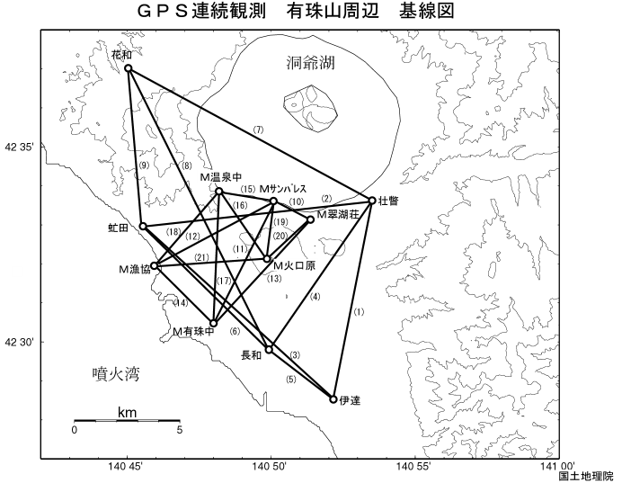 image:The results of GPS continuous observation around Mt. Usu-1