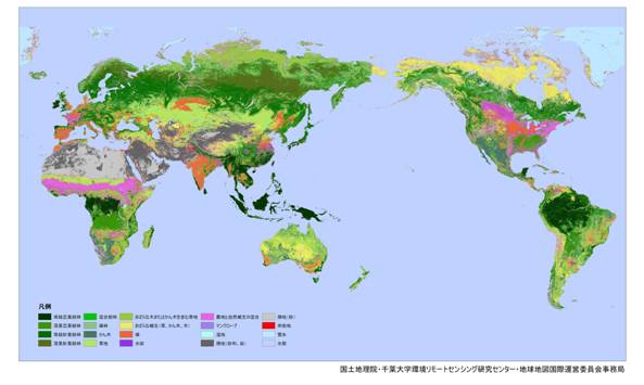 画像：地球地図・土地被覆データ