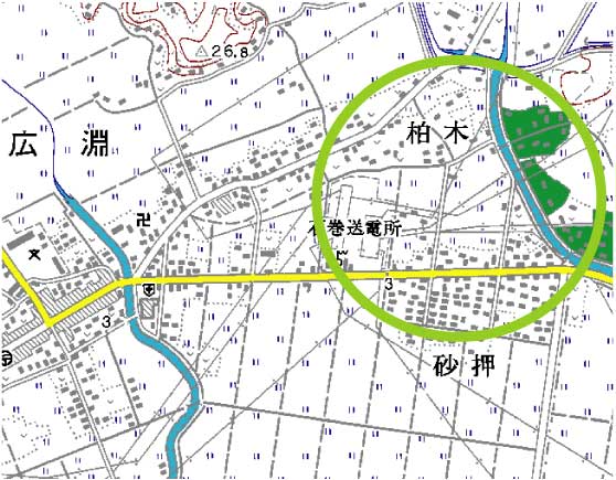 広淵周辺の調査地点の地図