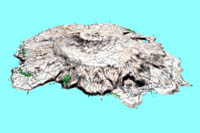 三宅島を斜めから見た鳥瞰図２