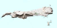 新島を斜めからみた鳥瞰図