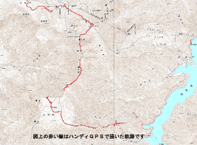 写真:ハンディGPSの軌跡