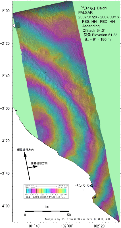 Interferometric SAR Image Interferogram of Bengkulu 