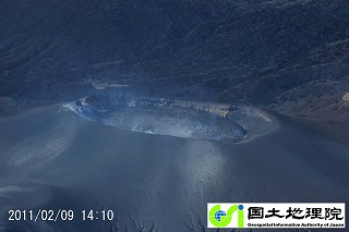 火口の様子（14時10分）の画像