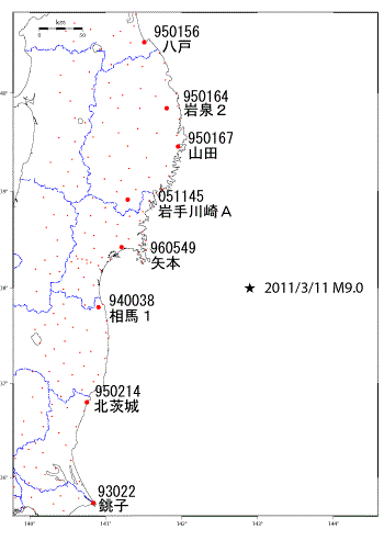 電子基準点の位置図