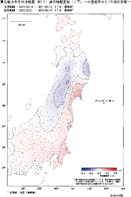上下の変動量（本震翌日から1年間の累積）（PDF形式：244KB）