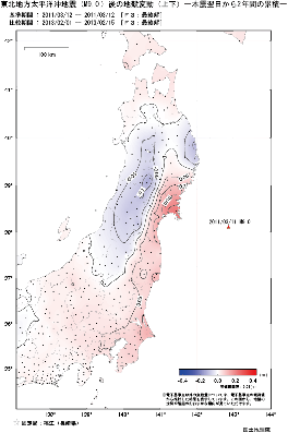 上下の変動量（本震翌日から2年間の累積）（PDF形式：254KB）