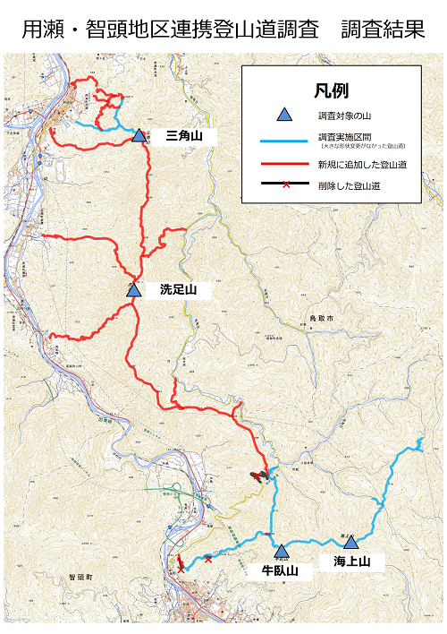 用瀬地区連携登山道調査 調査結果