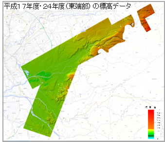 布田川断層帯・日奈久断層帯周辺陰影段彩図（地震後）