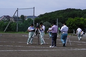 写真：外業（TS観測作業）