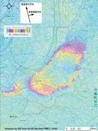図２　SAR干渉画像のうち初生地すべりが疑われる場所を示した図（図は宇根ほか(2008)による）