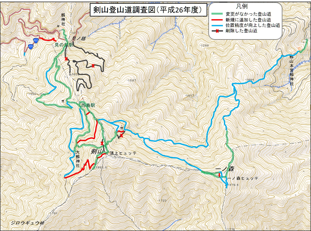 剣山登山道調査図
