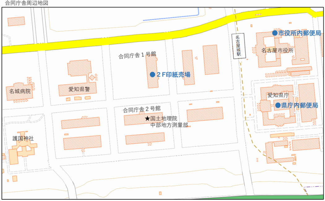 印紙購入場所の地図