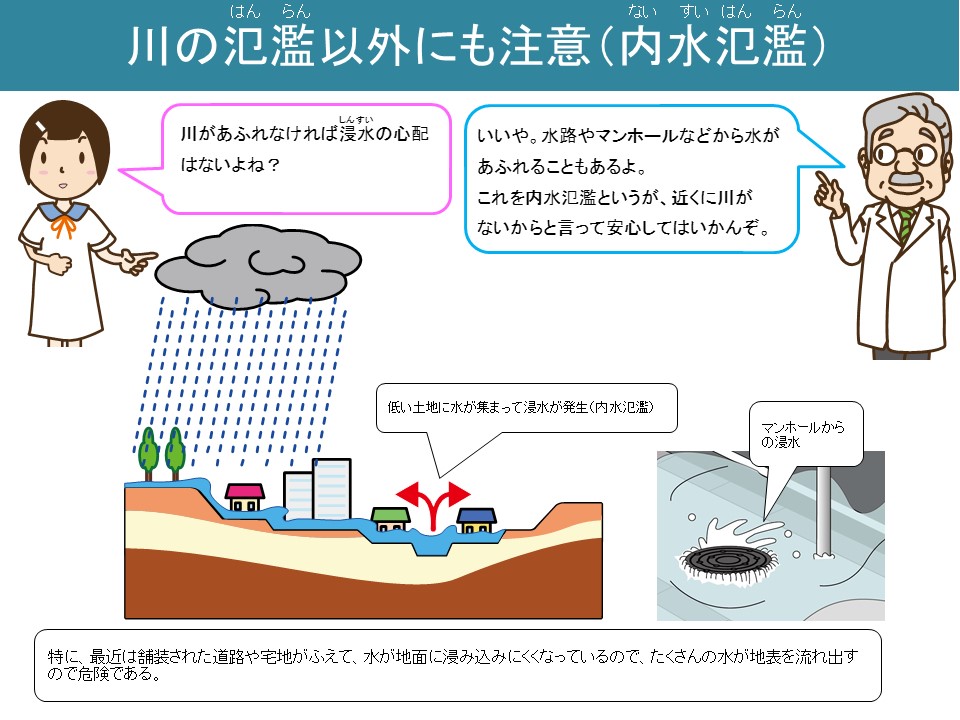 川の氾濫以外にも注意