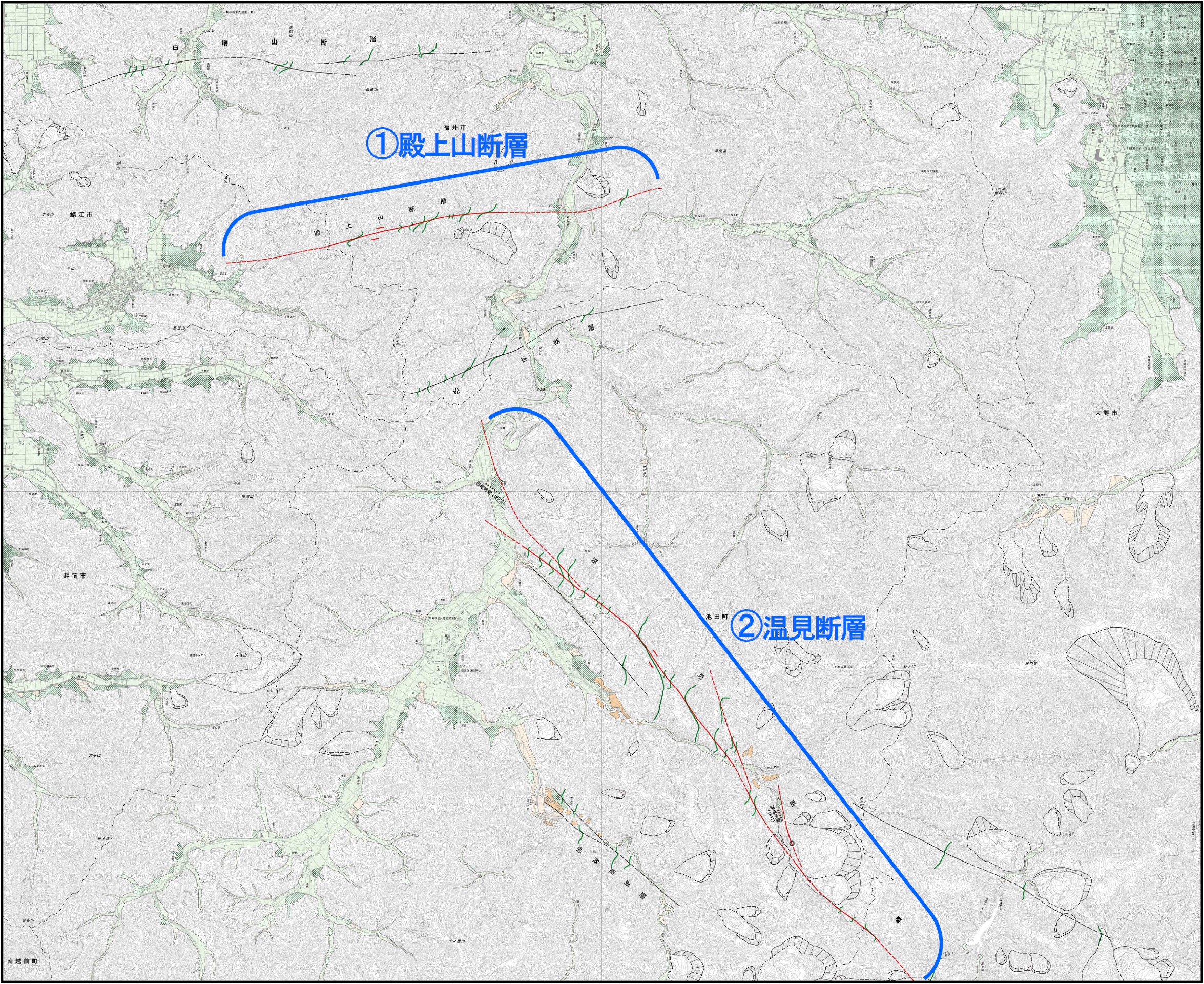 1:25,000活断層図 大野