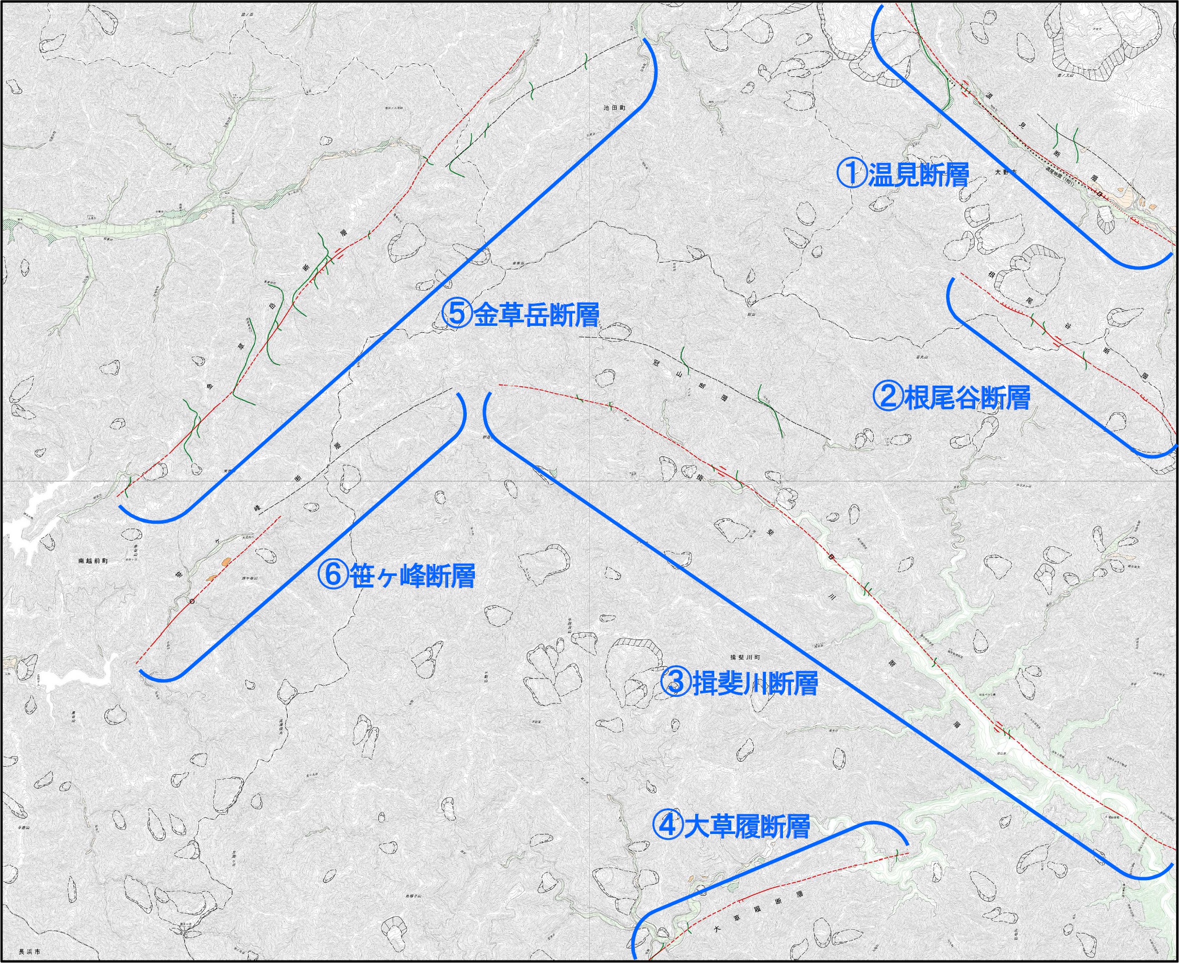 1:25,000活断層図 冠山