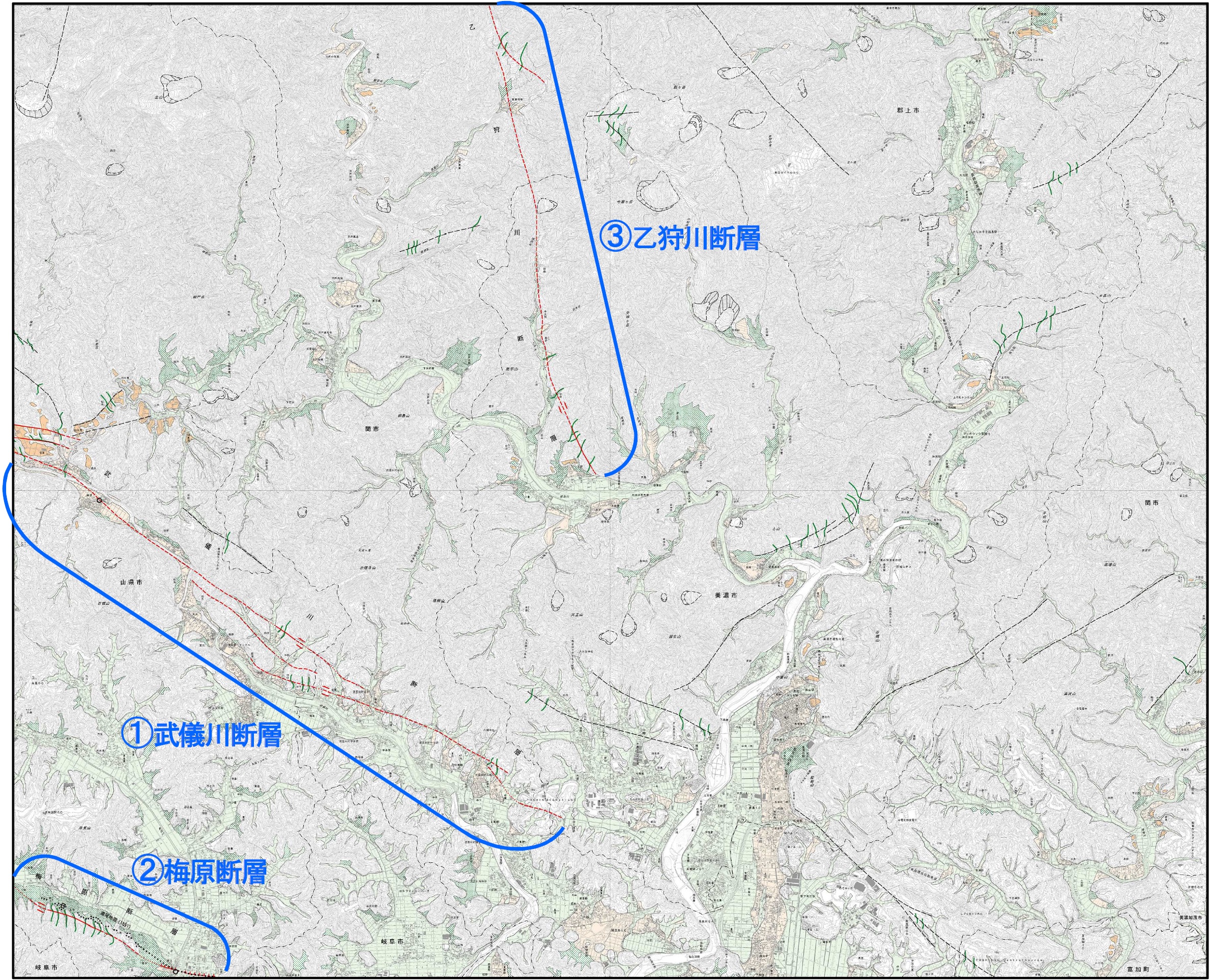 1:25,000活断層図 美濃
