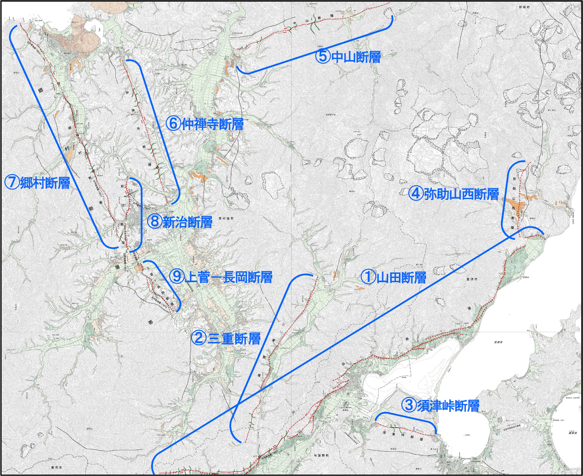1:25,000活断層図 宮津