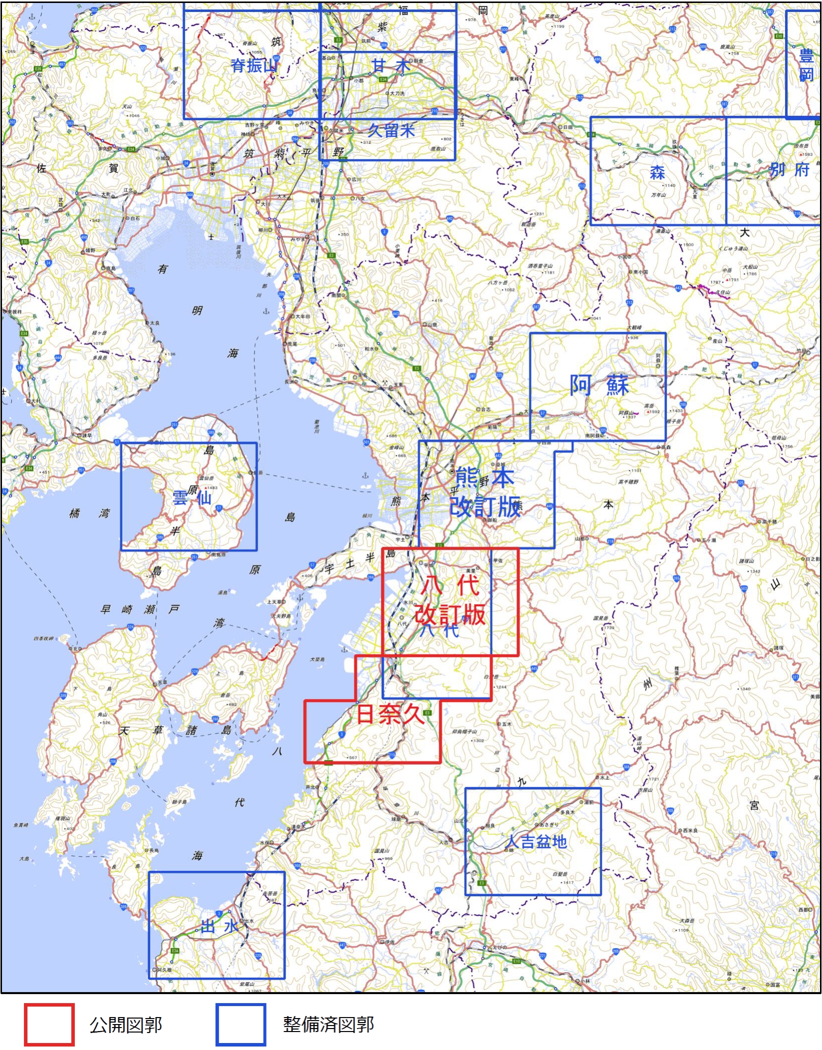 位置図 1:25,000活断層図 布田川・日奈久断層帯南部