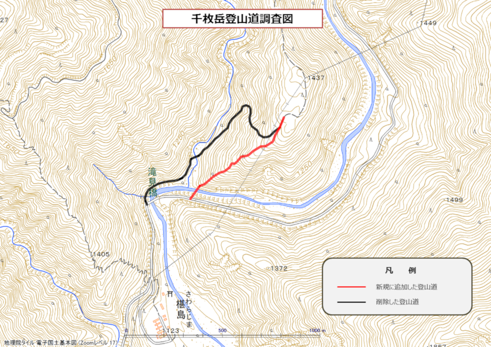 千枚岳登山道調査図