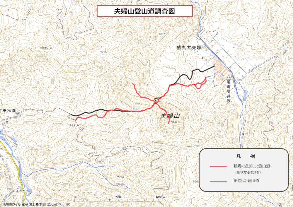 夫婦山登山道調査図