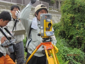 写真1　地形測量実習