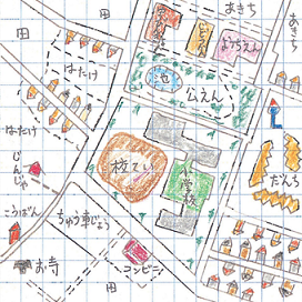 白地図に自由に表現し自分だけの地図を作ろう(小画像)