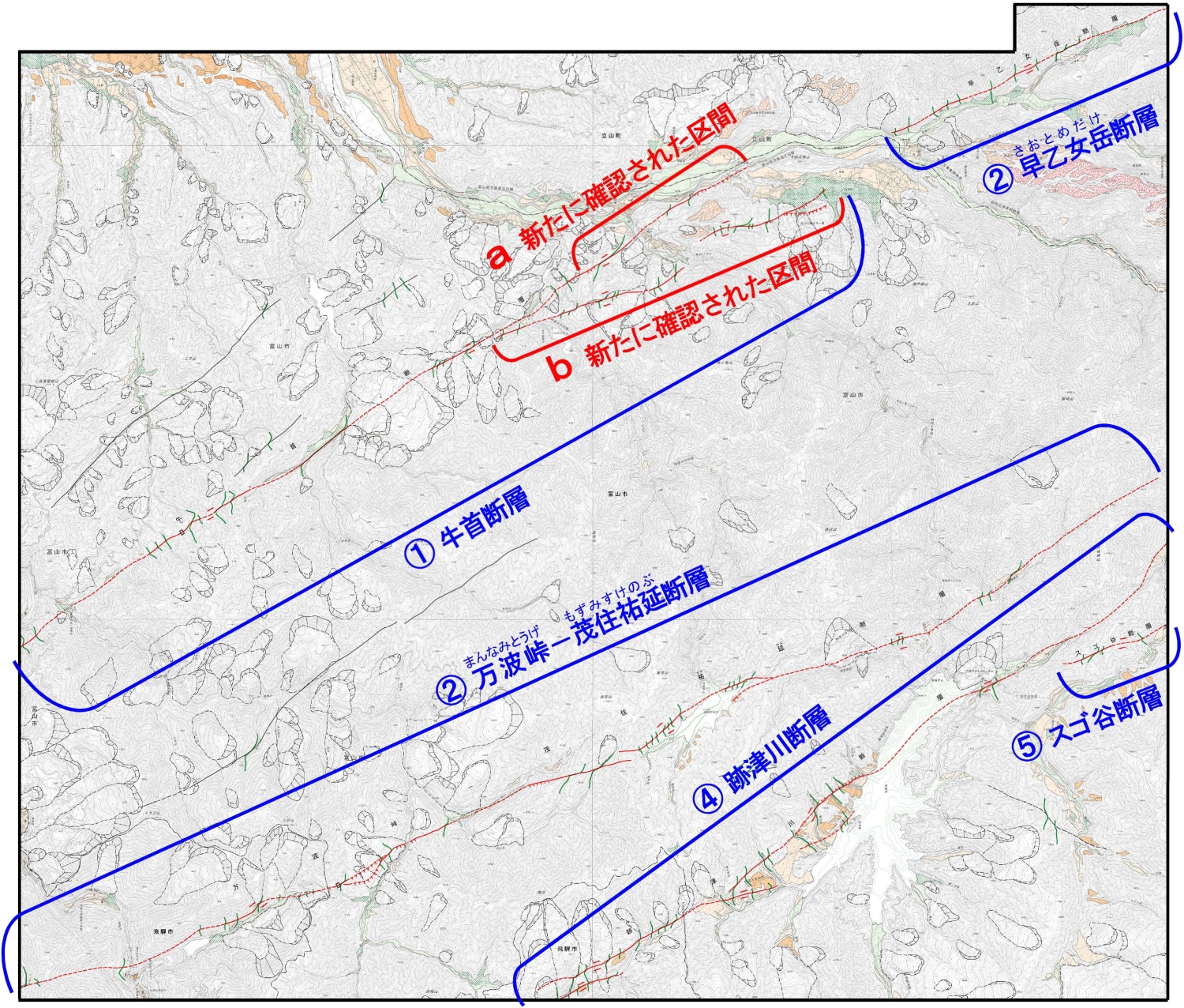 1:25,000活断層図　有峰湖