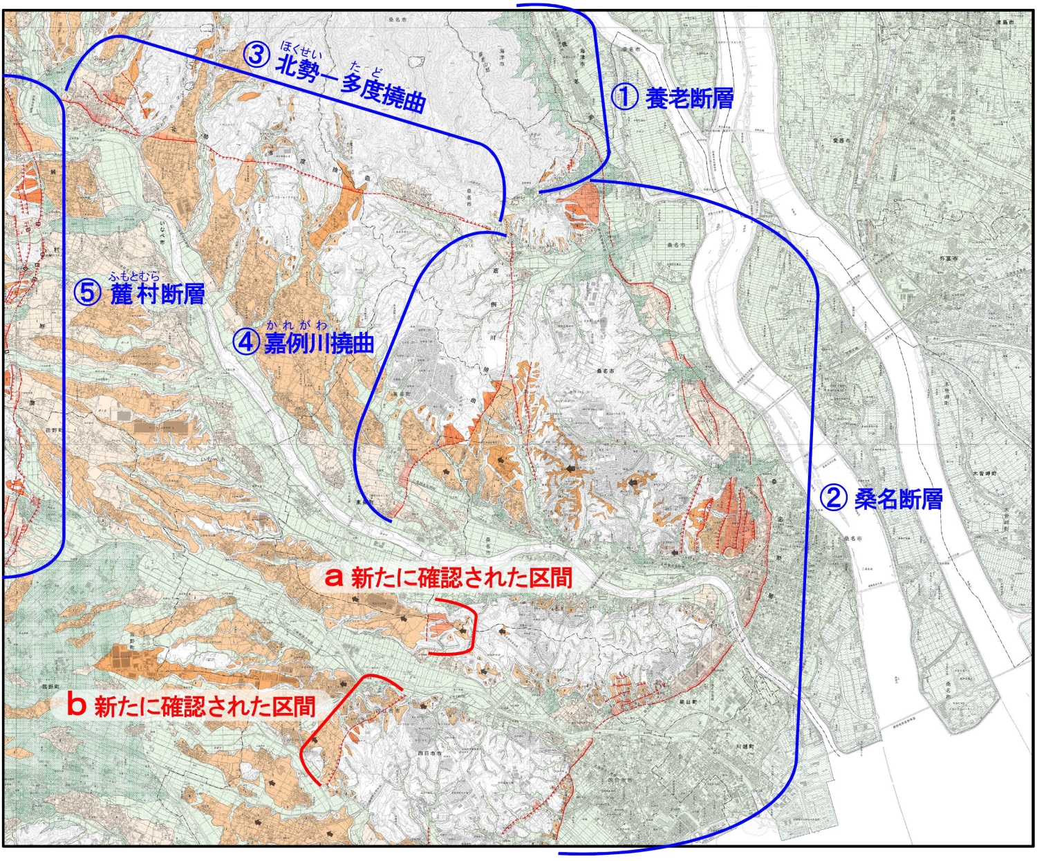 1:25,000活断層図　桑名 改訂版