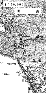 鋸歯状山稜の地形図