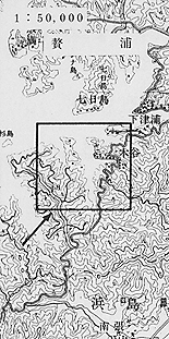 リアス式海岸の地形図