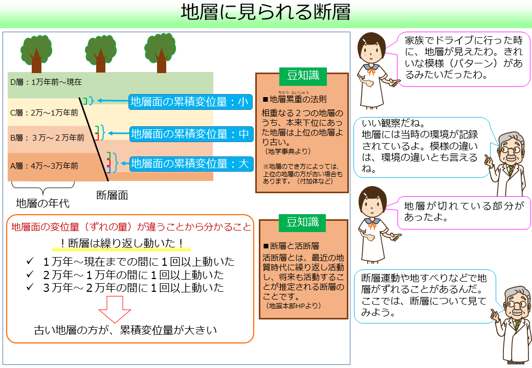 地層に見られる断層