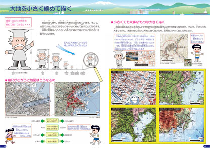 画像：大地を小さく縮めて描く
