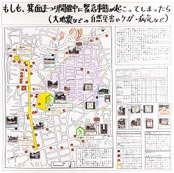 作品：もしも、箕面まつり開催中に緊急事態が起こってしまったら（大地震などの自然災害やケガ・病気など）
