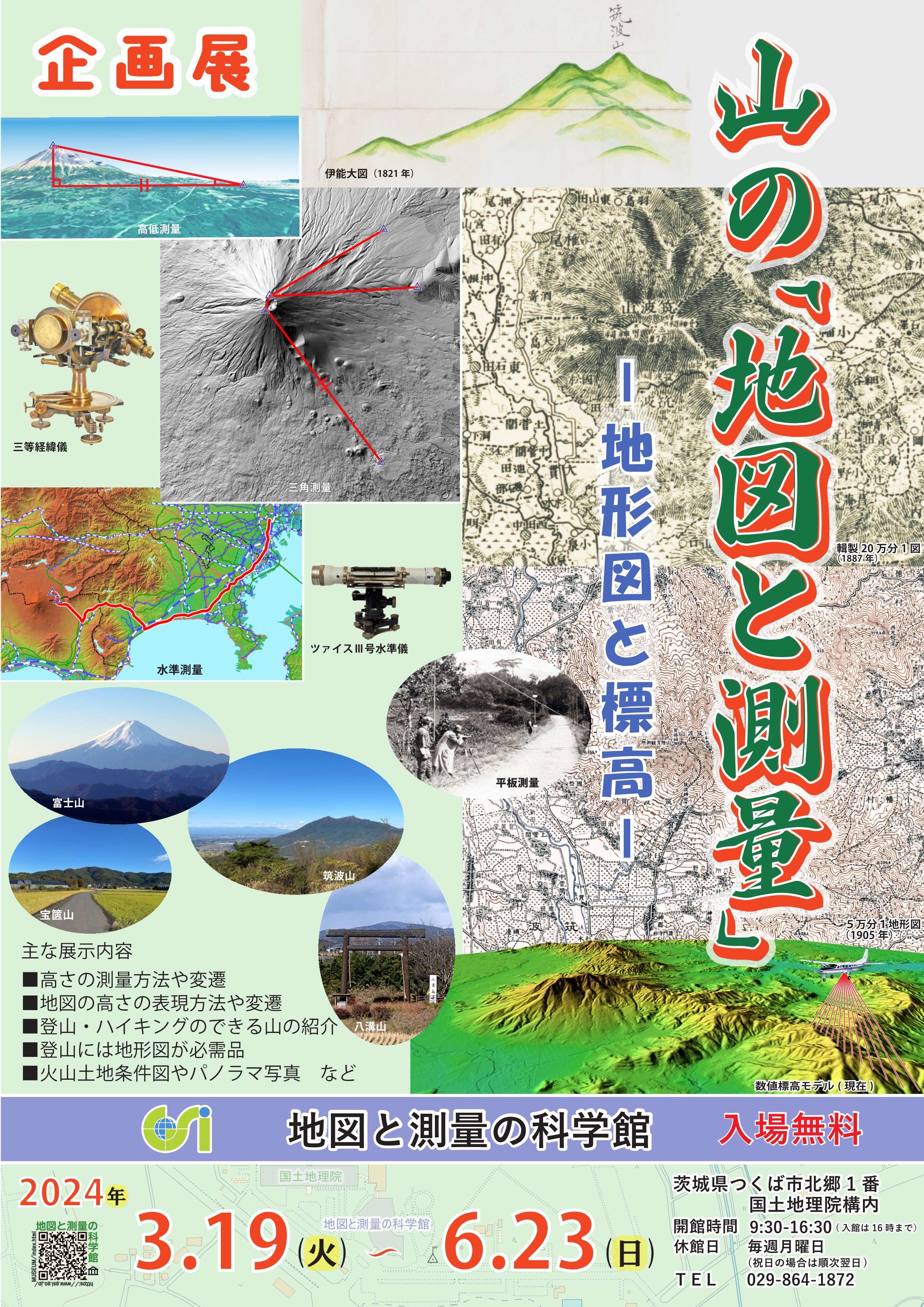 山の地図と測量パンフレット