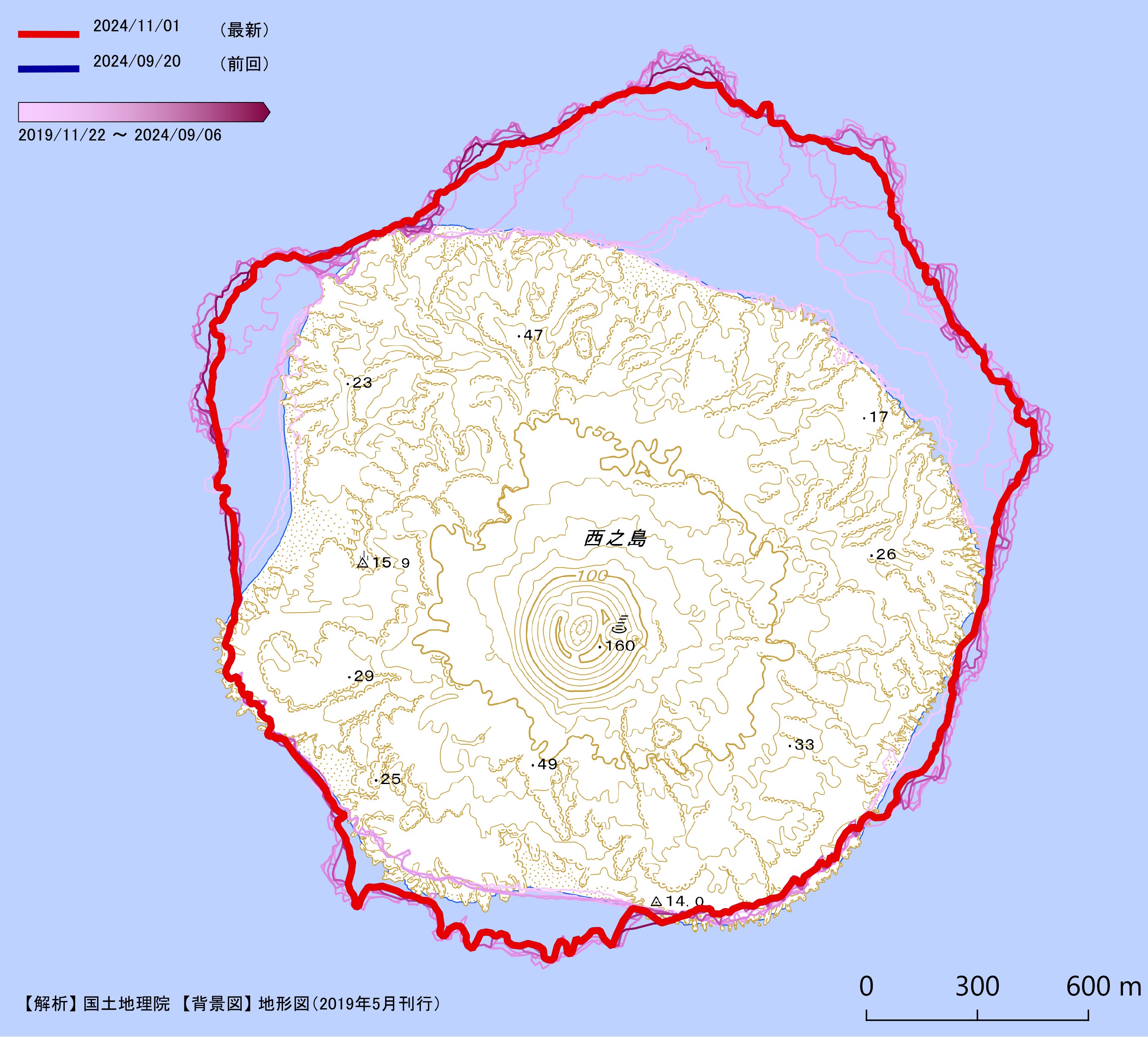 SAR強度画像から抽出した海岸線