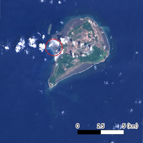 2025年9月13日の硫黄島西岸付近