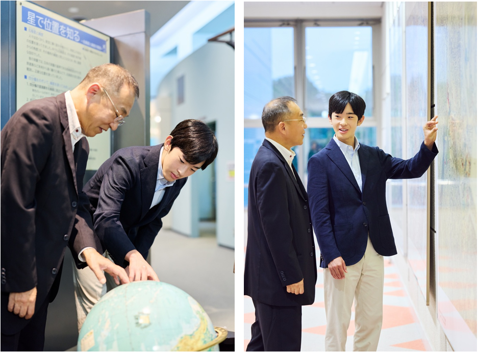 地図と測量の科学館の展示をご覧になる悠仁親王殿下